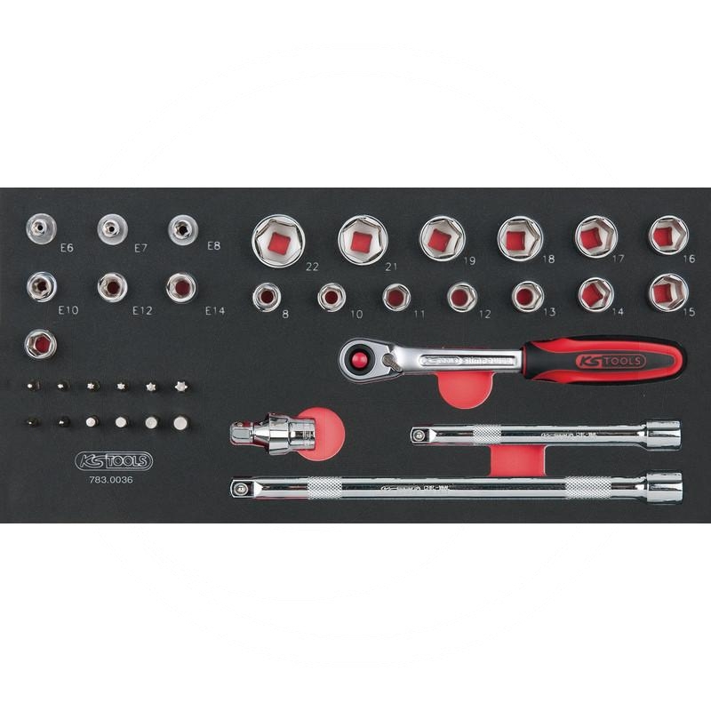 KS Tools SCS CHROMEplus 3/8"Socket set, 36 pcs, 1/3 system insert | zdjęcie nr 1