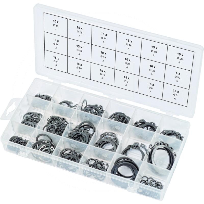 KS Tools Snap rings assortment, external + internal, Ø6-32 mm, 225 pcs | zdjęcie nr 1