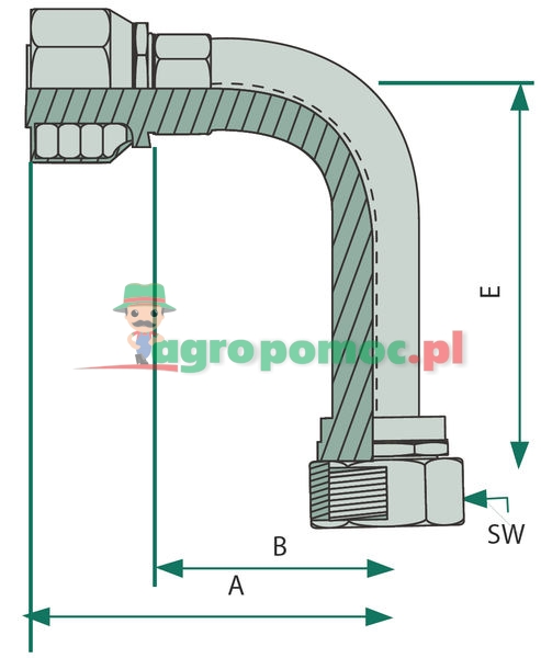 Parker PNE 06 DKORF 11/16" 90° SL=54 | 1J148-6-4 | zdjęcie nr 1