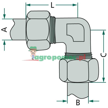  Angled straight-through threaded fitting | 893 840 014 0