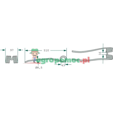  Swather tine | 436141, 436022, 436028