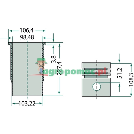 KS Kolben und Buchsen Piston set complete