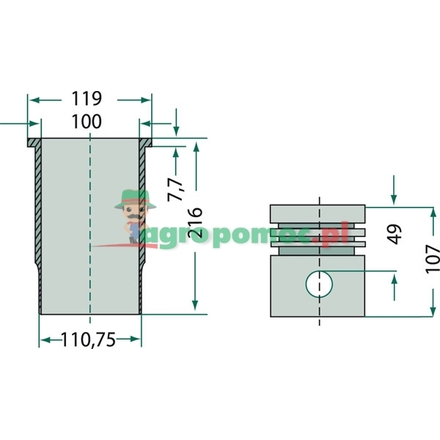 KS Kolben und Buchsen Piston set complete