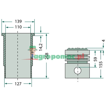 KS Piston set complete
