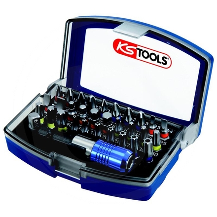 KS Tools 1/4" CHROME+ bit box, colour coded 32pcs