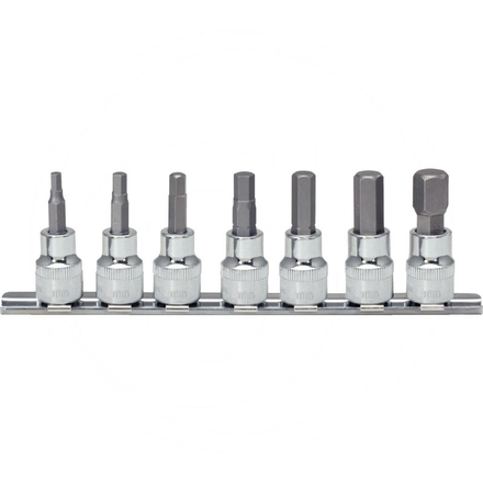 KS Tools 1/4" CHROME+ Hex bit socket set, 7pcs