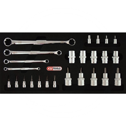 KS Tools CHROME+ E-TX assortment, 1/4+1/2", 25pcs