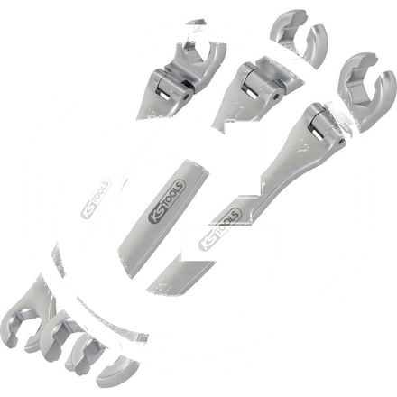 KS Tools CHROME+ flex head flare nut spanner set