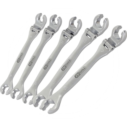 KS Tools CHROME+ flex head flare nut spanner set