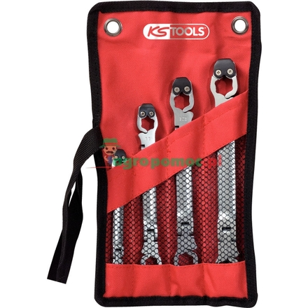 KS Tools CHROME+ ratcheting flare nut spanner set