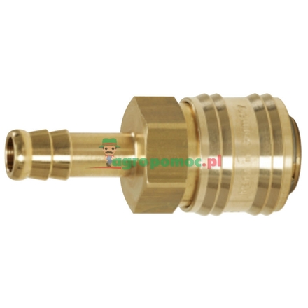 KS Tools Connector with hose tail, brass, 9mm