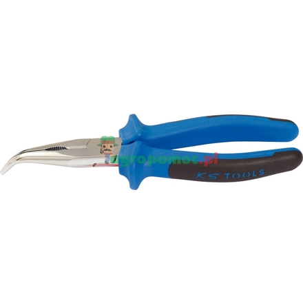KS Tools ERGO+ long nose pliers, curved, 165mm