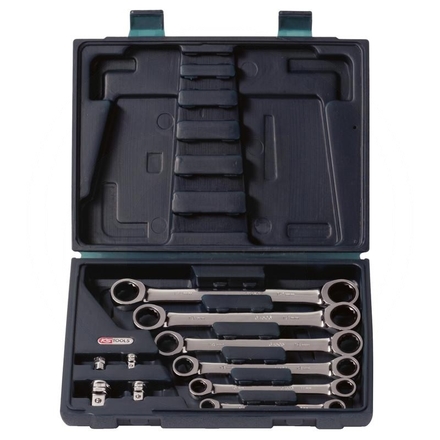 KS Tools GEAR+ dbl ring ratchet spanner set,10pcs