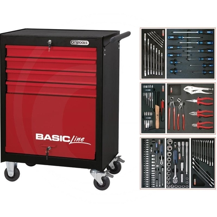 KS Tools Red BASIC kit,125pcs,STARTER,4 drawer