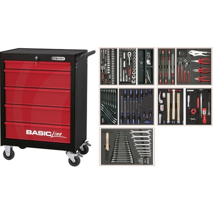 KS Tools Red BASIC kit,156pcs,BODYWORK,5 drawer
