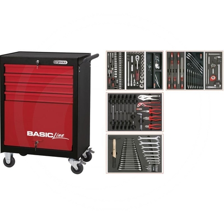 KS Tools Red BASIC kit,157pcs,EXTENDED,4 drawer