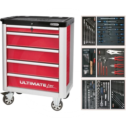 KS Tools Red ULTIMATE kit,125pcs,STARTER,5 drawer