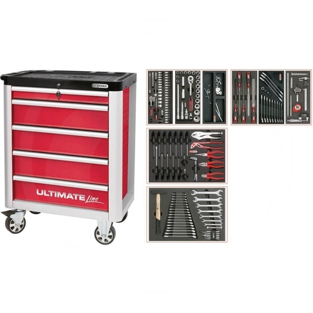 KS Tools Red ULTIMATE kit,157pcs,EXTENDED,5drawer
