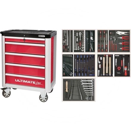 KS Tools RedULTIMATE kit,156pcs,BODYWORK,5drawer