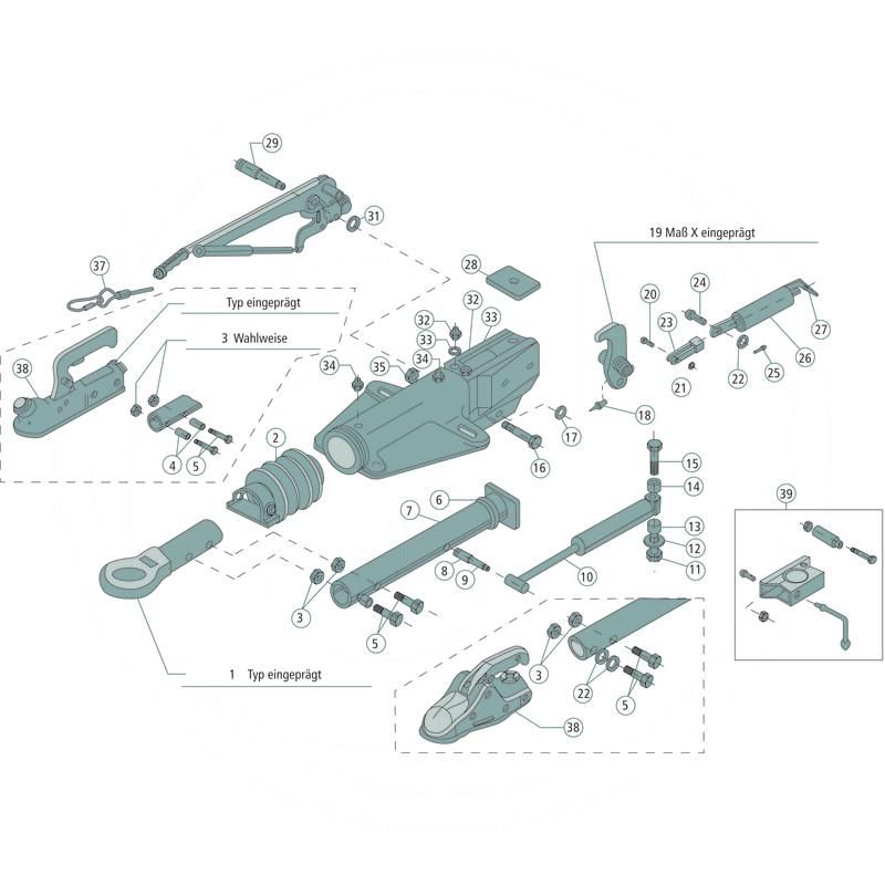ALKO Spring cylinder for hand brake lever (8142077050601) Spare