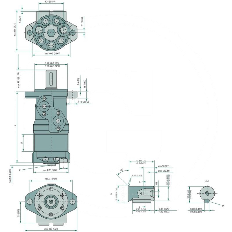 Danfoss Hydraulic motor OMP 160 (2571515195) Spare parts for agricultural machinery and tractors.