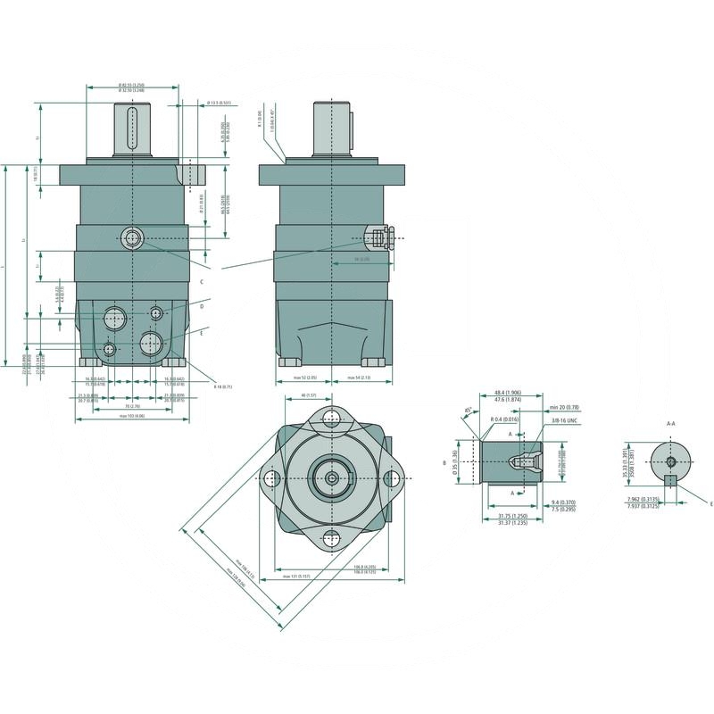 Danfoss Hydraulic motor OMS 400 (257151F2261) Spare parts for