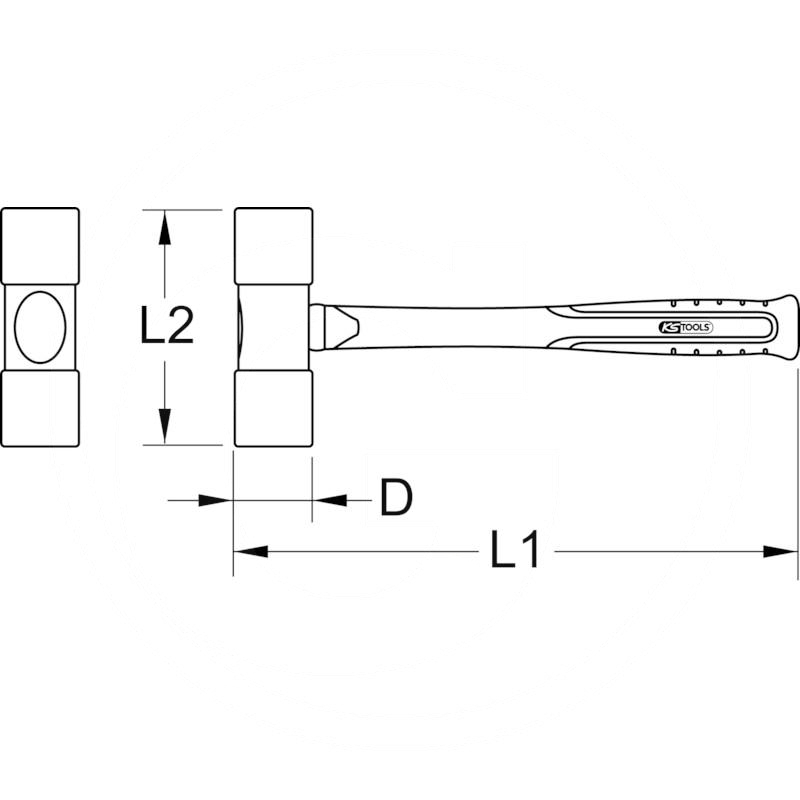 KS Tools Bronze head hammer, 500g (7889672121) Spare parts for